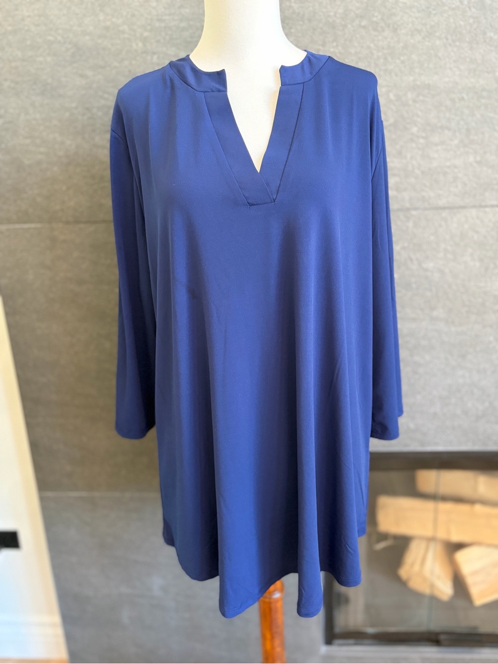 Mountain Mamas Silky Tunic Navy Blue Size XXL